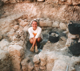 Jennifer Amiel, author of adventure book Chloe Diggins and The Eternal Emperor, at excavation site